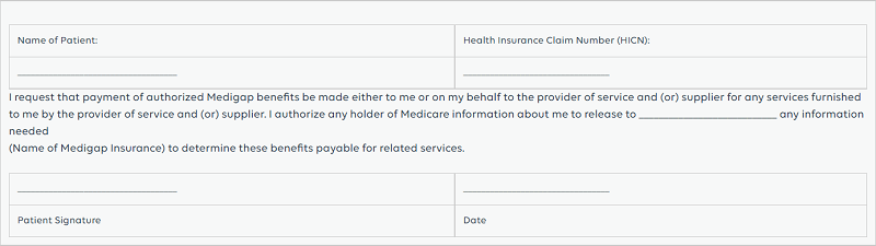 Medigap Authorization on Provider’s Letterhead