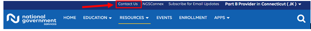 NGSMedicare.com highlighting Contact Us