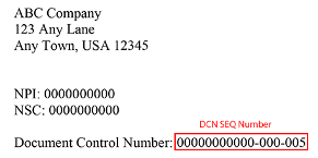 Overpayment Recovery Tool DCN NGS Generated Letter Image where you can locate the DCN SEQ number