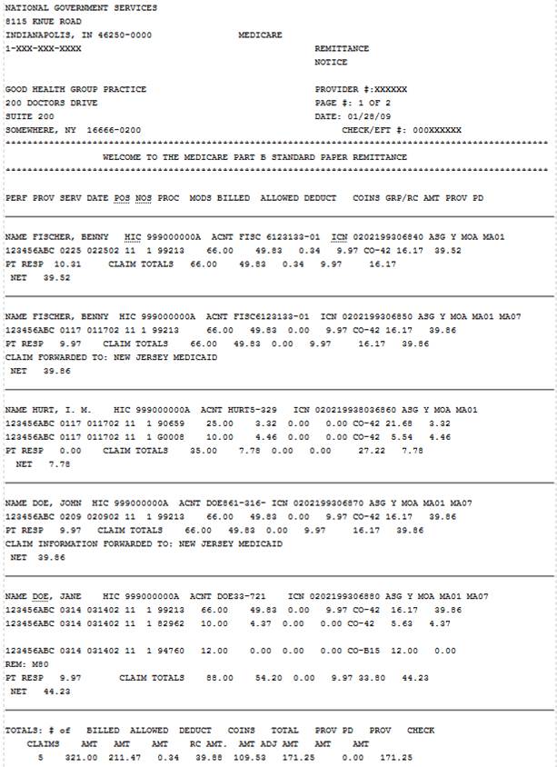 Image of page 1 of an example of the standard paper remittance.