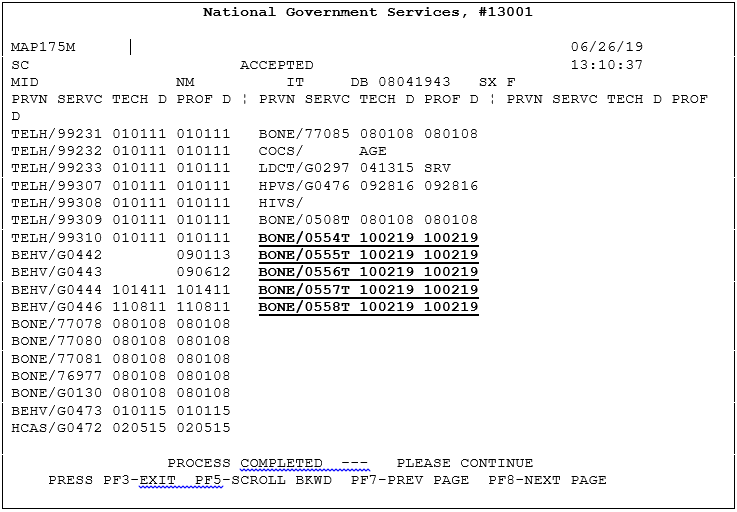 Screenshot of MAP175M