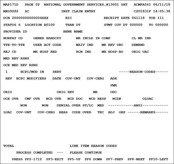 Claim Page 02 Third RT View - Use this page to enter claim data