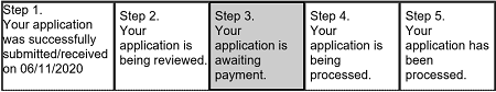 Image of the PECOS application steps and descriptions for each