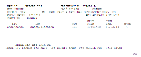 Claims Summary Totals Screen, right view