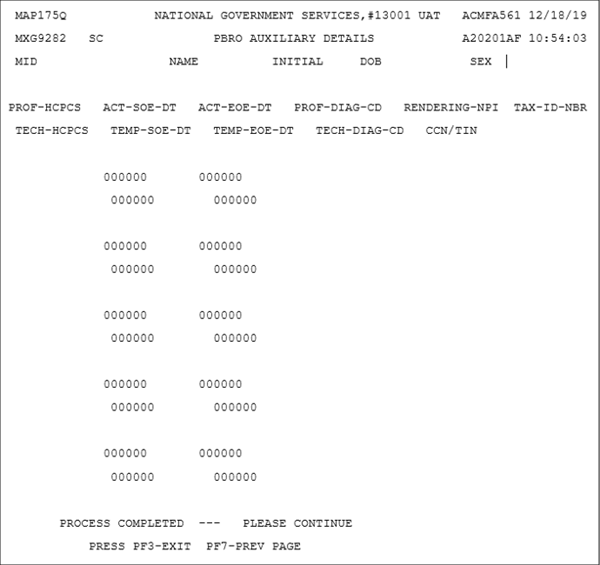 PBRO Auxiliary Details