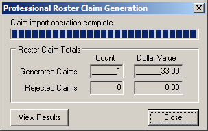 Professional Roster Claim Generation