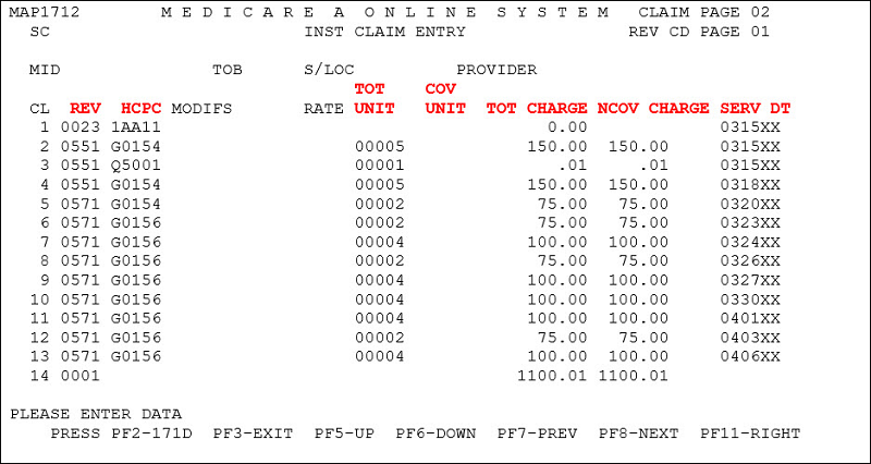 Claim Page 2 – All Noncovered Charges