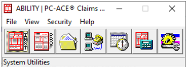 Image shows the top of the PC-ACE Program.