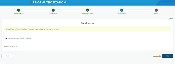 Attachments section walking through the breadcrumbs of saving attachments