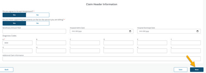 Claim Header Information