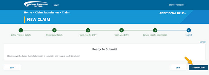 Submit Claim button