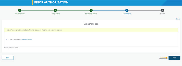 Attachments section