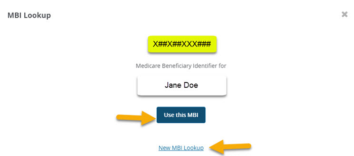 MBI Lookup results