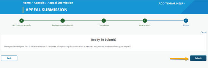 appeal submission ready to submit