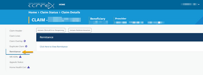 Select Remittance from the Left-Side navigation