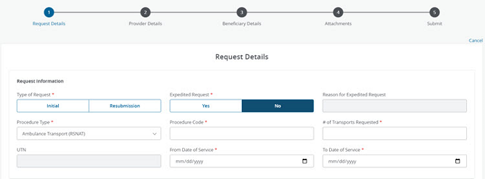 Image of Part B Prior Authorization Request Details section displayed.