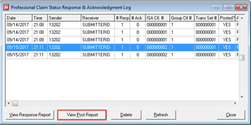 Image of the PC-ACE Claim Status Response Post Report