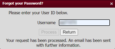 Forgot your Password page 