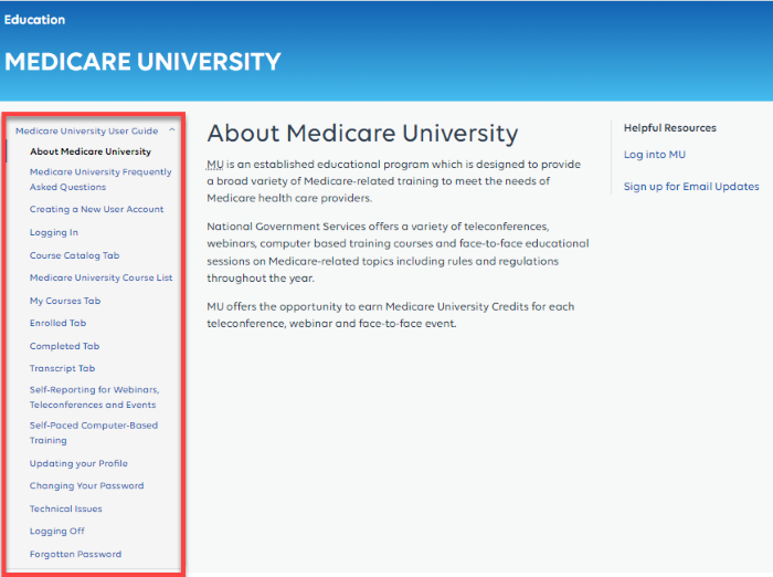 Medicare University User Guide
