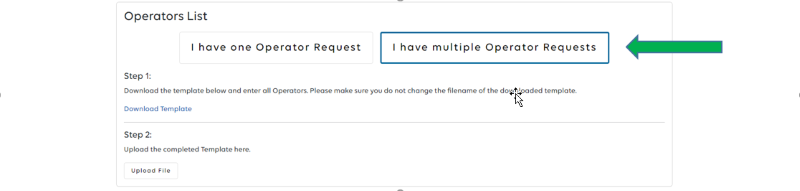 I have multiple operator requests, on the operators list page.
