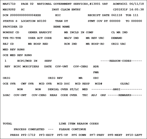 MAP171D – Claim Page 02 (Inquiries and Claims/Attachments)