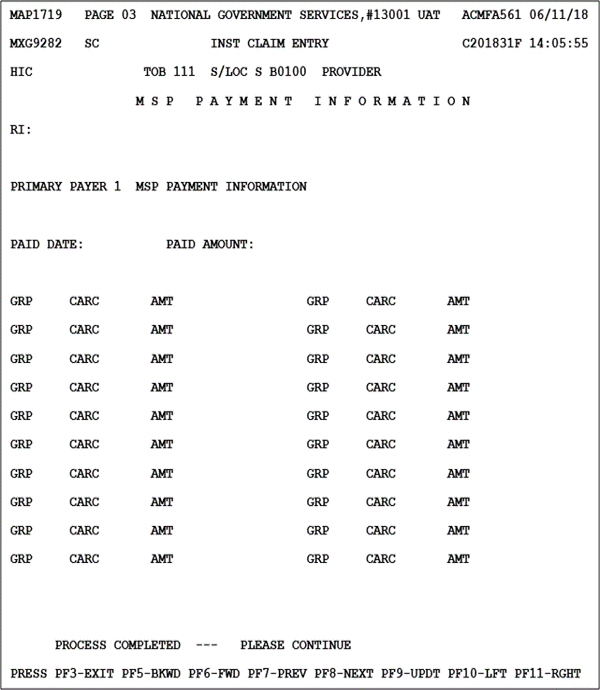 MAP1719 – Claim Page 03 (Inquiries and Claims/Attachments)