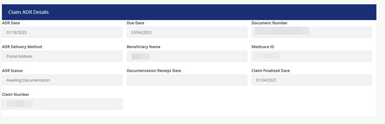 Claim ADR Details 